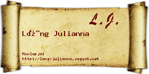 Láng Julianna névjegykártya