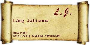 Láng Julianna névjegykártya